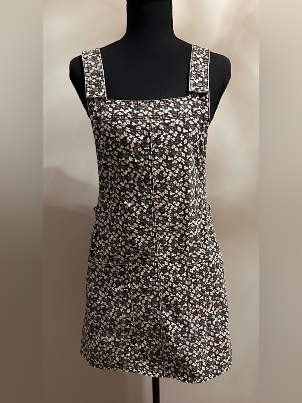 Xhilaration Overall Corduroy Floral Romper Skirt -Small